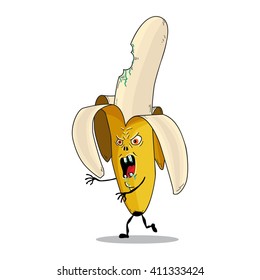 Funny walking banana zombie