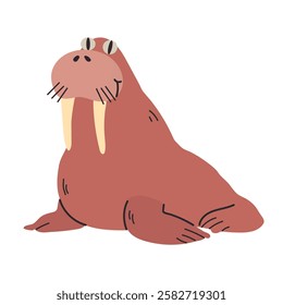 Funny walrus hand drawn icon clipart avatar logotype isolated illustration