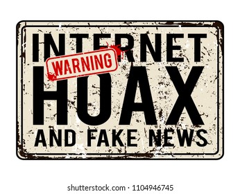 funny warning signs. Internet hoax and fake news alert