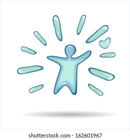 funny water splash man vector illustration