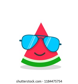 Funny watermelon cartoon face with emotion