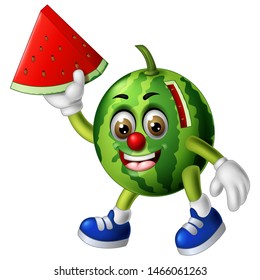 Funny Watermelon Cartoon For Your Design
