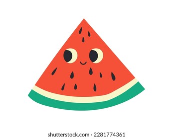 Funny Watermelon. Childish print. Vector hand drawn illustration. 