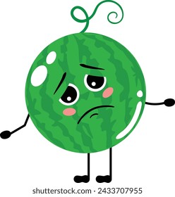 Lustiges Wassermelonen-Maskottchen traurig
