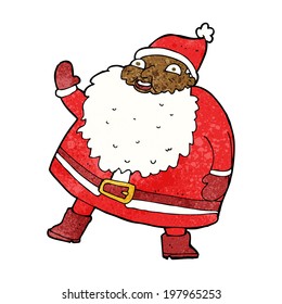 funny waving santa claus cartoon