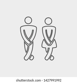 Funny wc restroom icon symbol vector