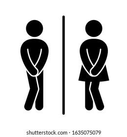 Funny wc toilet door plate symbols. WC sign Icon Vector Illustration on the white background. Vector man & woman icons.