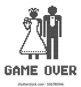 Funny wedding symbol - Game Over