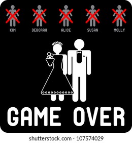 Funny wedding symbol - Game Over