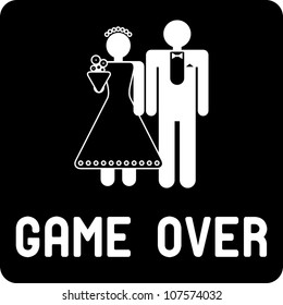 Funny wedding symbol - Game Over