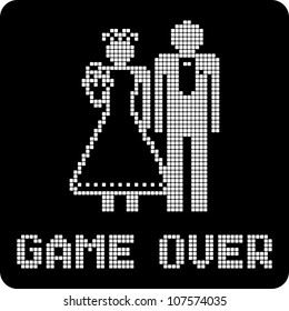 Funny wedding symbol - Game Over