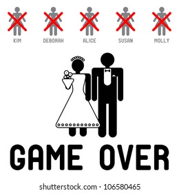 Funny wedding symbols - Game Over