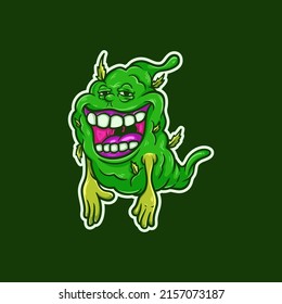 Funny weed nugget monster character vector illustration