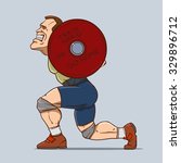 funny weightlifter, cartoon character, comic book style
