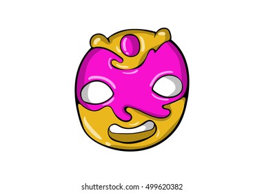 Funny Weird abstract Cartoon emoticon. Isolated on White. Vector illustratio