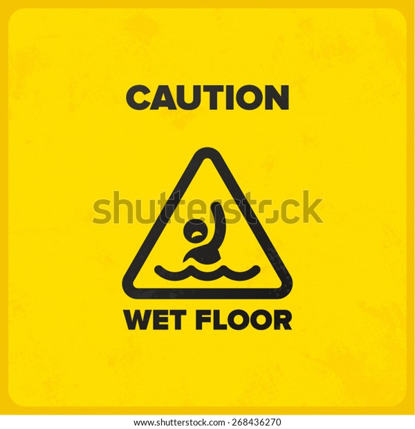 Funny Wet Floor Joke Sign Drowning Stock Vector Royalty Free