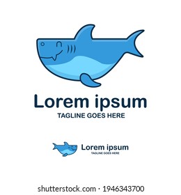 Funny whale logo. Whale logo vector design.