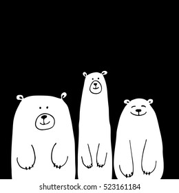 Funny white bears, sketch for your design