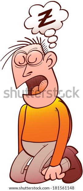 Funny White Man Kneeling On Ground Stock Vector Royalty Free