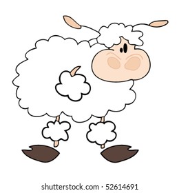 Funny white sheep.