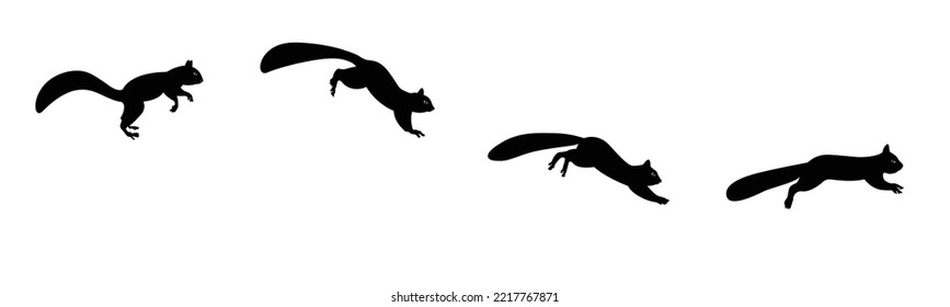 Funny wild animal cartoon squirrel running, standing and jumping. vector squirrel collection cartoon animal character design Isolated flat vector illustration on white background.