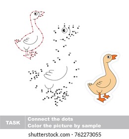 Funny Wild Goose. Dot to dot educational game for kids.