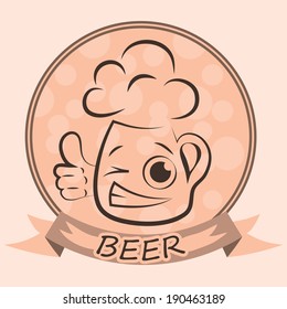 Funny winking beer mug