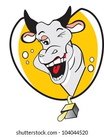 Funny Winking Cow, with a Bubbly Personality, vector illustration