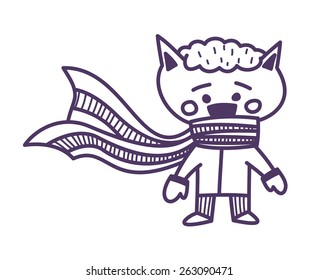 Funny winter character vector drawings