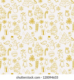 Funny winter christmas vector seamless pattern