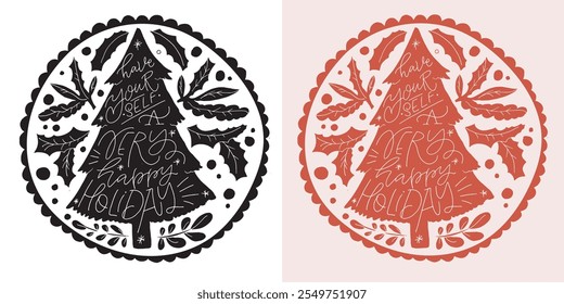 Funny winter lettering - hand drawn doodle set. 100% vector image - lettering for t-shirt design, mug print, clothes print.