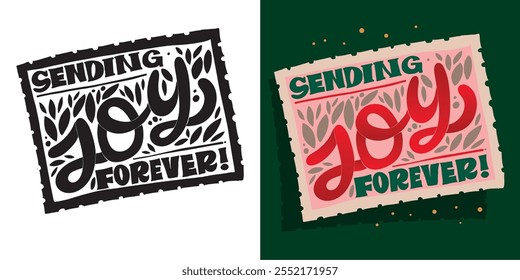 Funny winter lettering - hand drawn doodle set. 100% vector image - lettering for t-shirt design, mug print, clothes print.