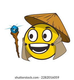 Funny Witch Patch V60 Patch Streetwear, Urban Design Yellow and Brown Colors Patch Commercial Use