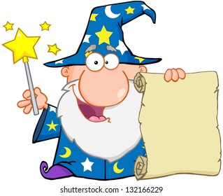 Funny Wizard Waving With