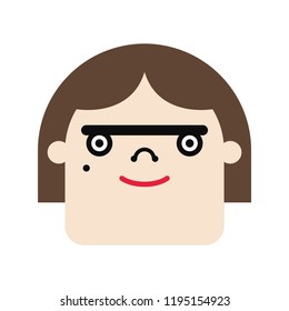 Funny Woman Cartoon Character. Vector Illustration.