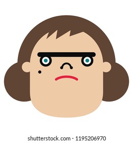 Funny Woman Cartoon Character. Vector Illustration.