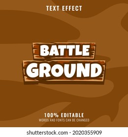 funny wooden battleground logo title text effect