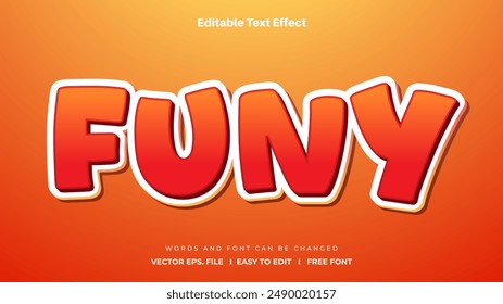 funny word 3d editable text effect style.