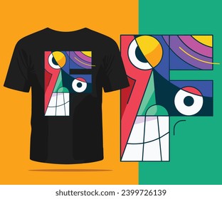 Funny Word F cartoon T shirt vector design comics card poster Colorful baby T shirt concept 