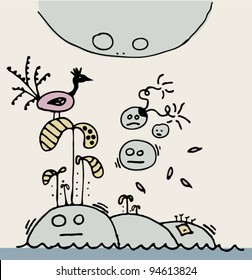 Funny world design doodle