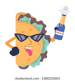 Funny wrap flat icon design 