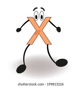 Funny X letter vector