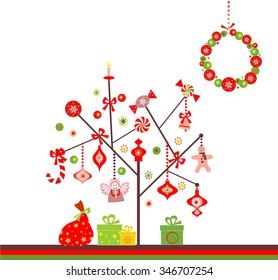 Funny xmas abstract tree