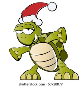 funny xmas cartoon turtle