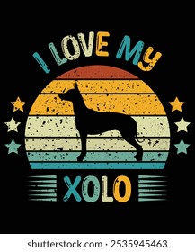 Funny Xolo Vintage Retro Sunset Silhouette Gifts Dog Lover Dog Owner Essential T-Shirt