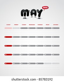 Funny year 2012 vector calendar May