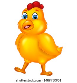 Funny Yellow Chicken Cartoon For Your Design