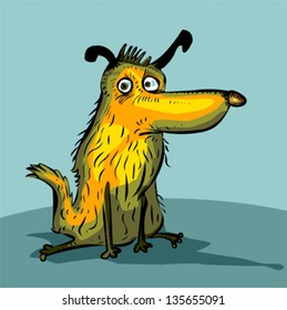 Funny yellow dog