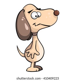 Funny yellow dog - vector illustration.