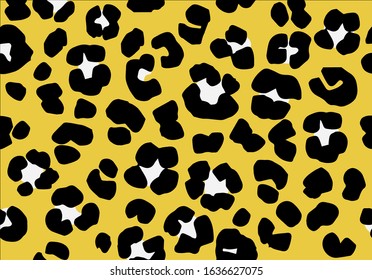 funny yellow leopard hand drawn design vector